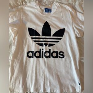 Adidas White Tee with Black Logo